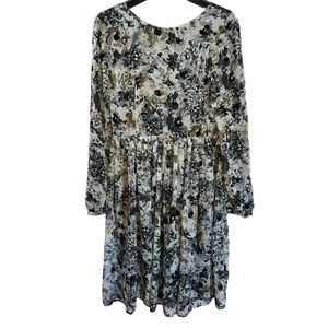 Macy's Womens Vintage Style Bohemian Floral Long Sleeve Dress